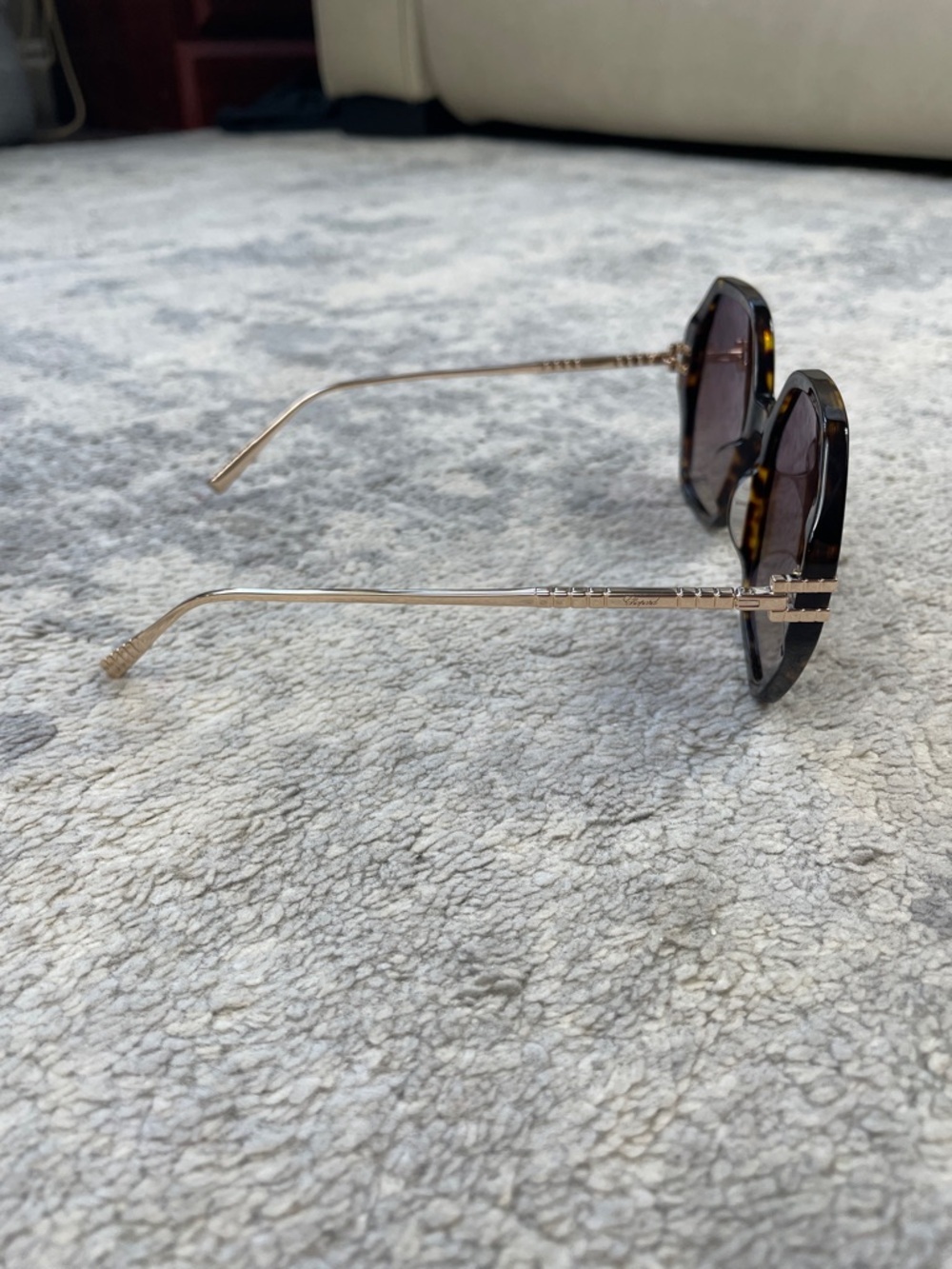 New Chopard Geometric Octogon Sunglasses SCH370M Dark Havana Gold 57 19 135 - Picture 7 of 15